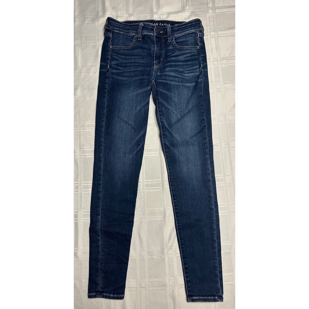 American Eagle Jeans Women 4 Dark Ne(x)t Level Stretch Skinny High Rise Jegging